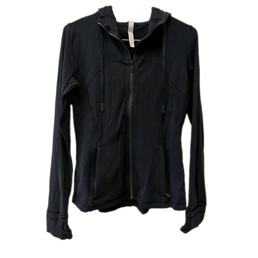 Lululemon Hooded Define Jacket Nulu Women Size 8 Black Slim Fit Full Zip Hoodie